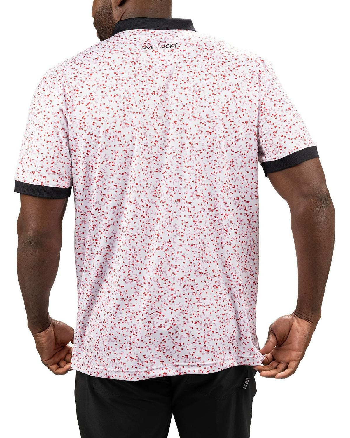 Red and White Men's Valentine Polo