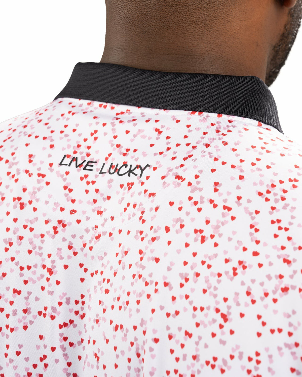 Red and White Men's Valentine Polo