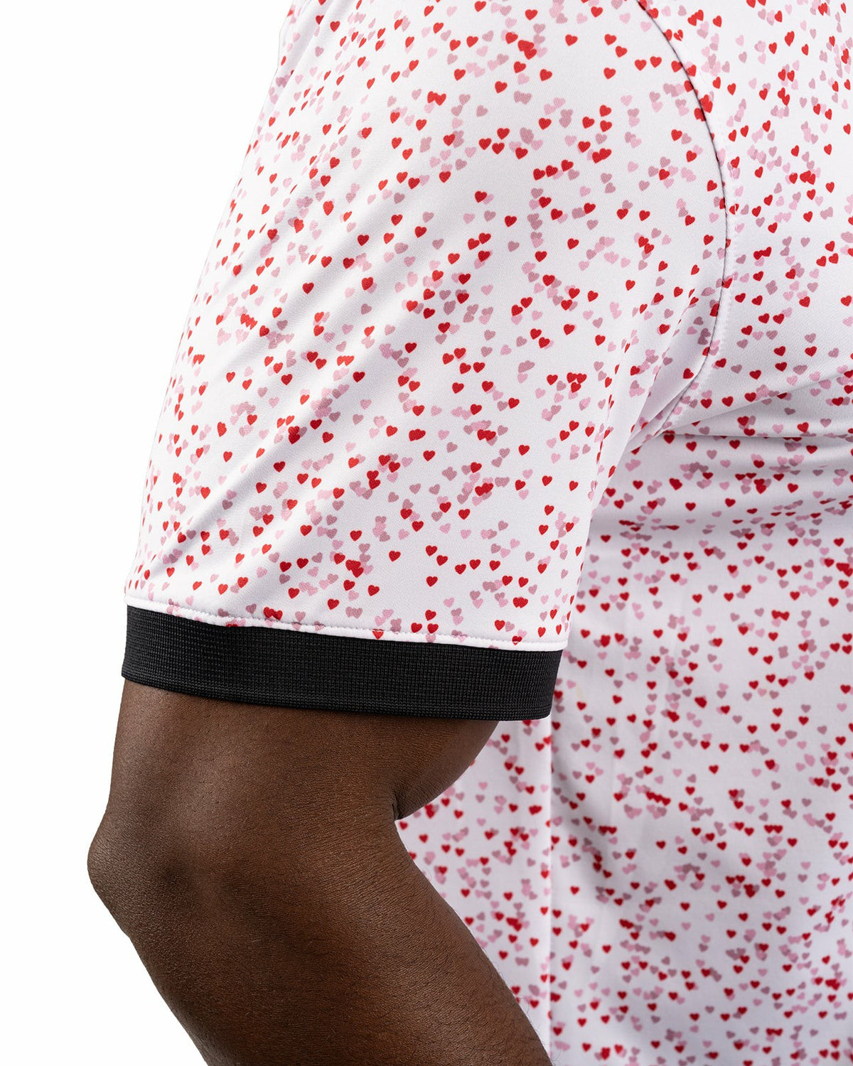 Red and White Men's Valentine Polo