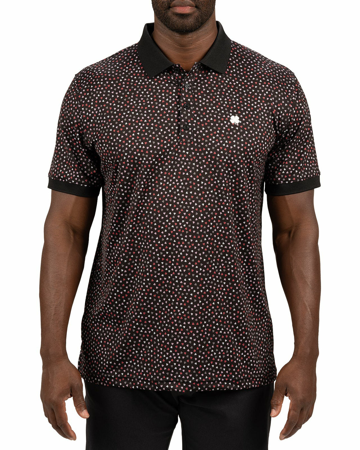 Black and Red Men's Valentine Polo