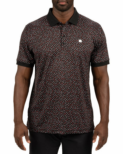 Black and Red Men's Valentine Polo