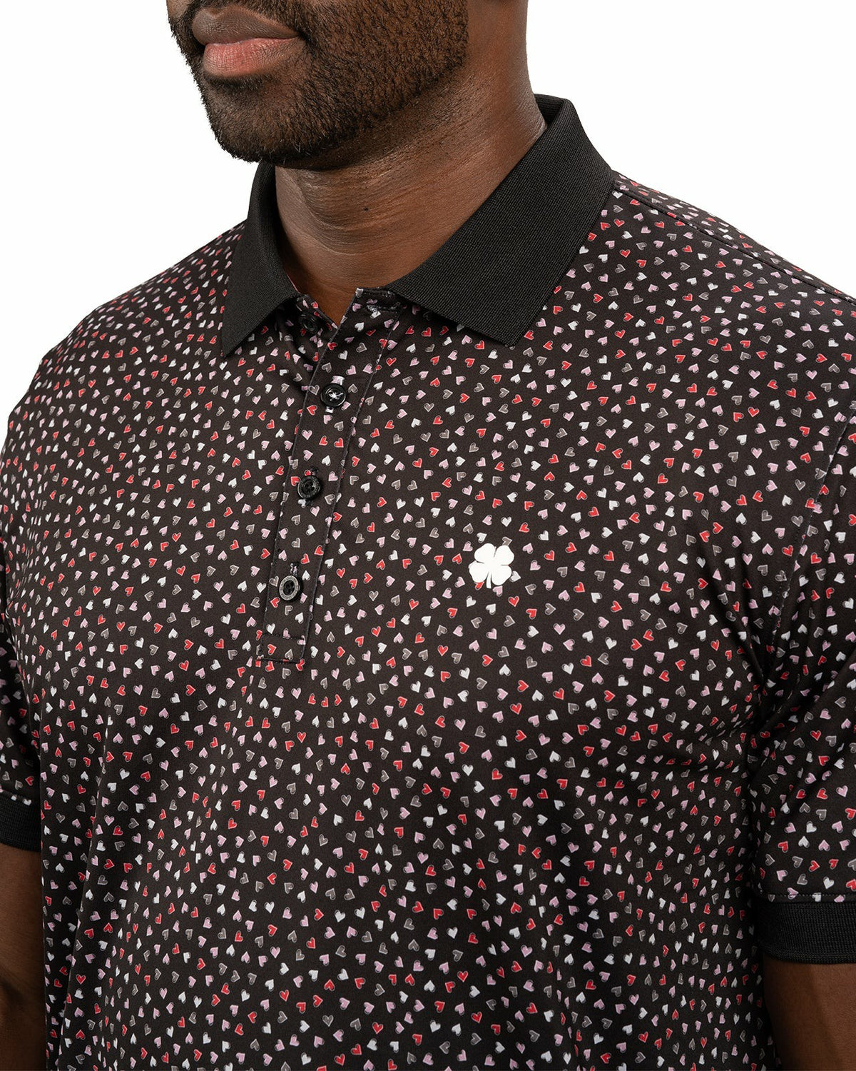 Black and Red Men's Valentine Polo