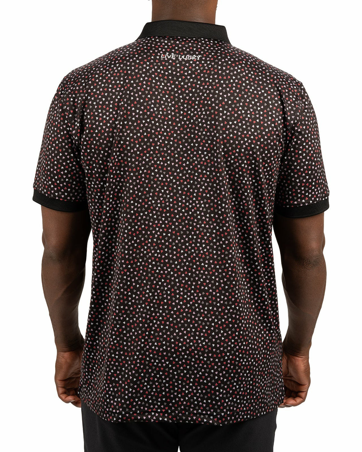 Black and Red Men's Valentine Polo