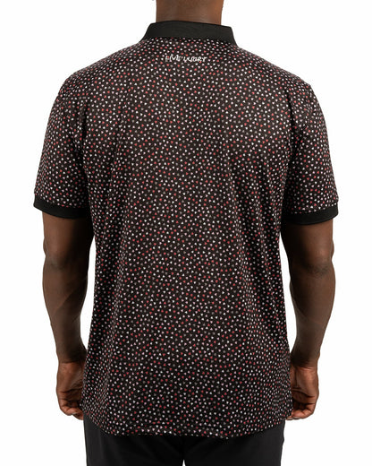 Black and Red Men's Valentine Polo