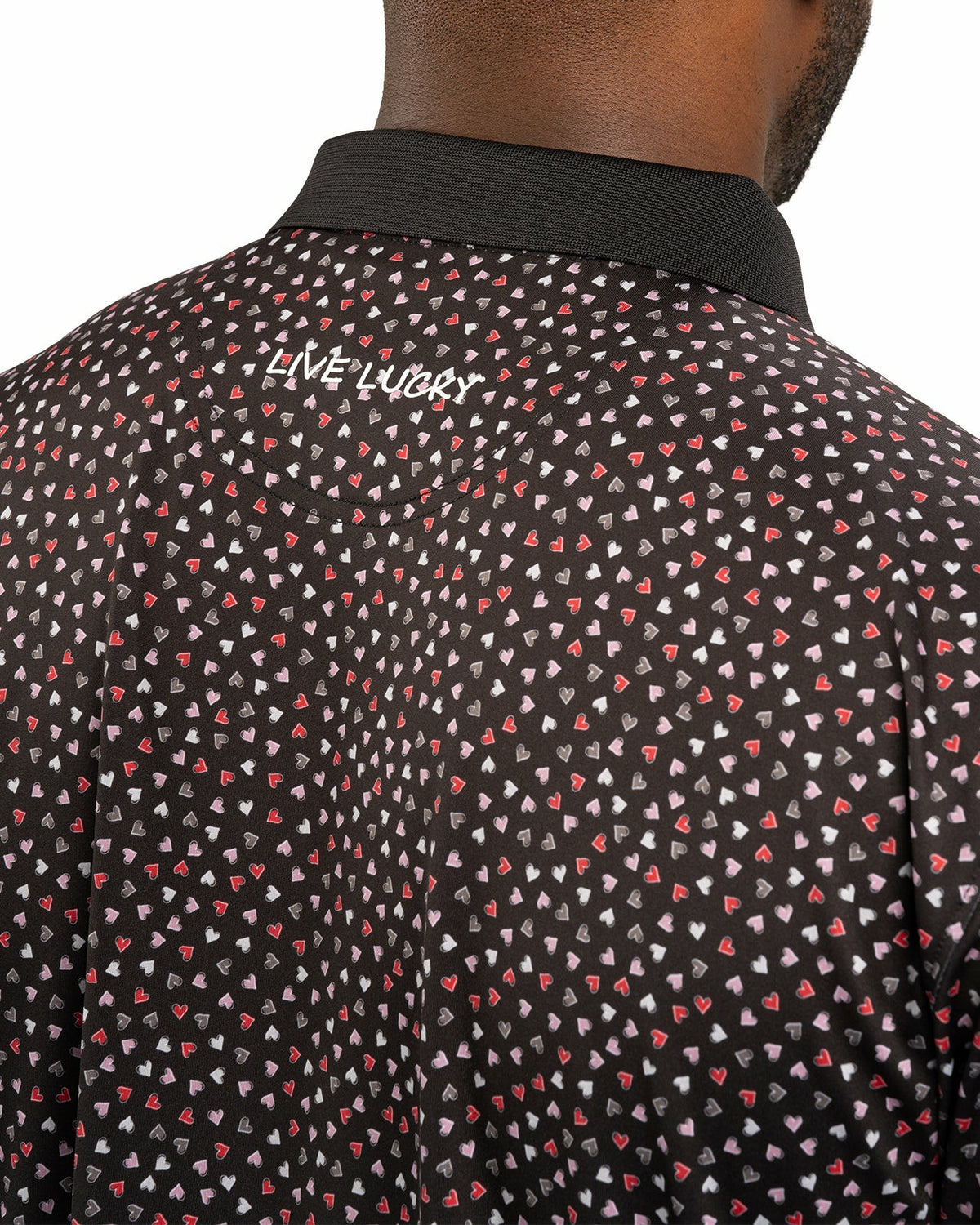 Black and Red Men's Valentine Polo