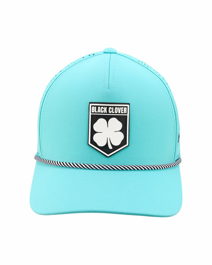 Breathable Blue Golf Hat with Rope and Patch