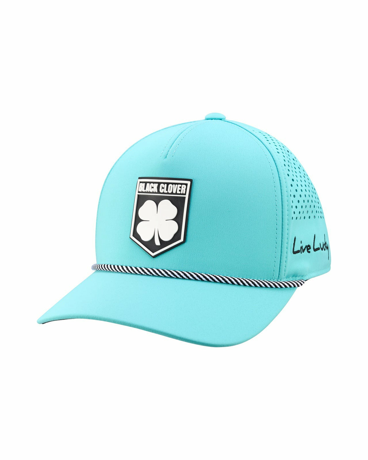 Breathable Blue Golf Hat with Rope and Patch