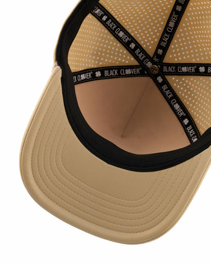 Trendy Unisex Tan Summer Rope Snapback Hat with Clover Patch