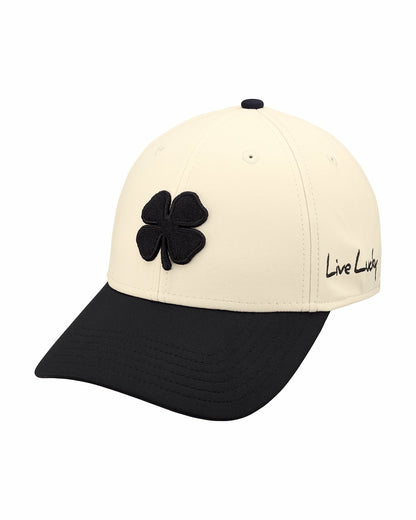 Cream and Black Premium Clover Hat for Golf and Lifestyle