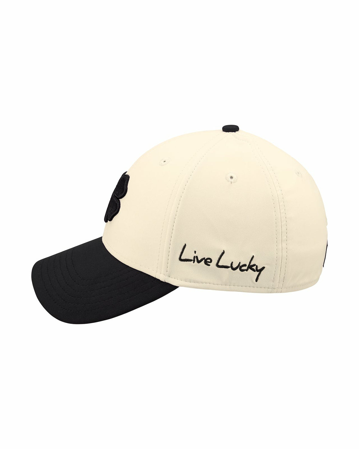 Cream and Black Premium Clover Hat for Golf and Lifestyle