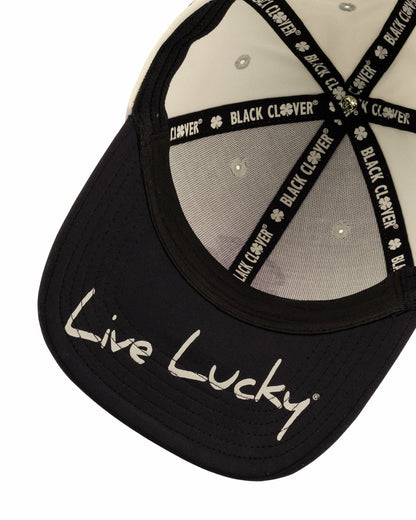 Cream and Black Premium Clover Hat for Golf and Lifestyle