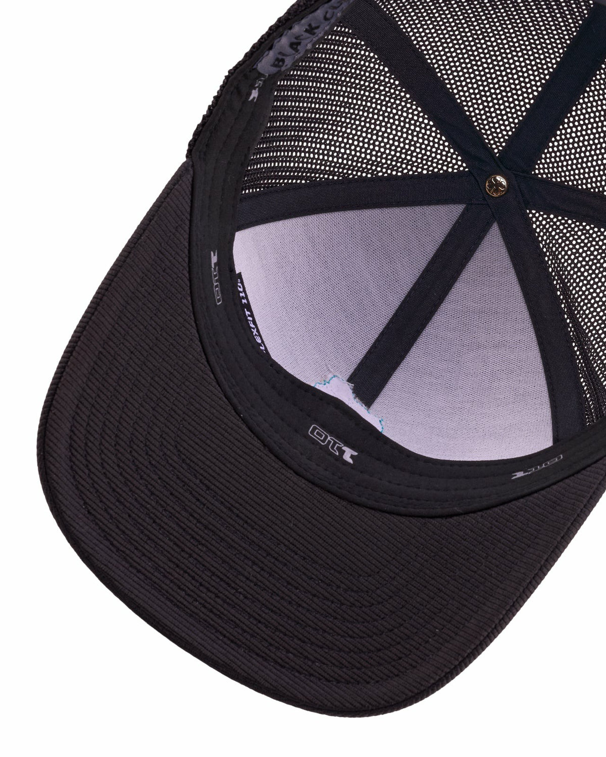 Playful Black and Blue Hat for Golf and Lifestyle