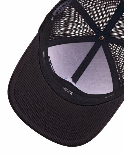 Playful Black and Blue Hat for Golf and Lifestyle