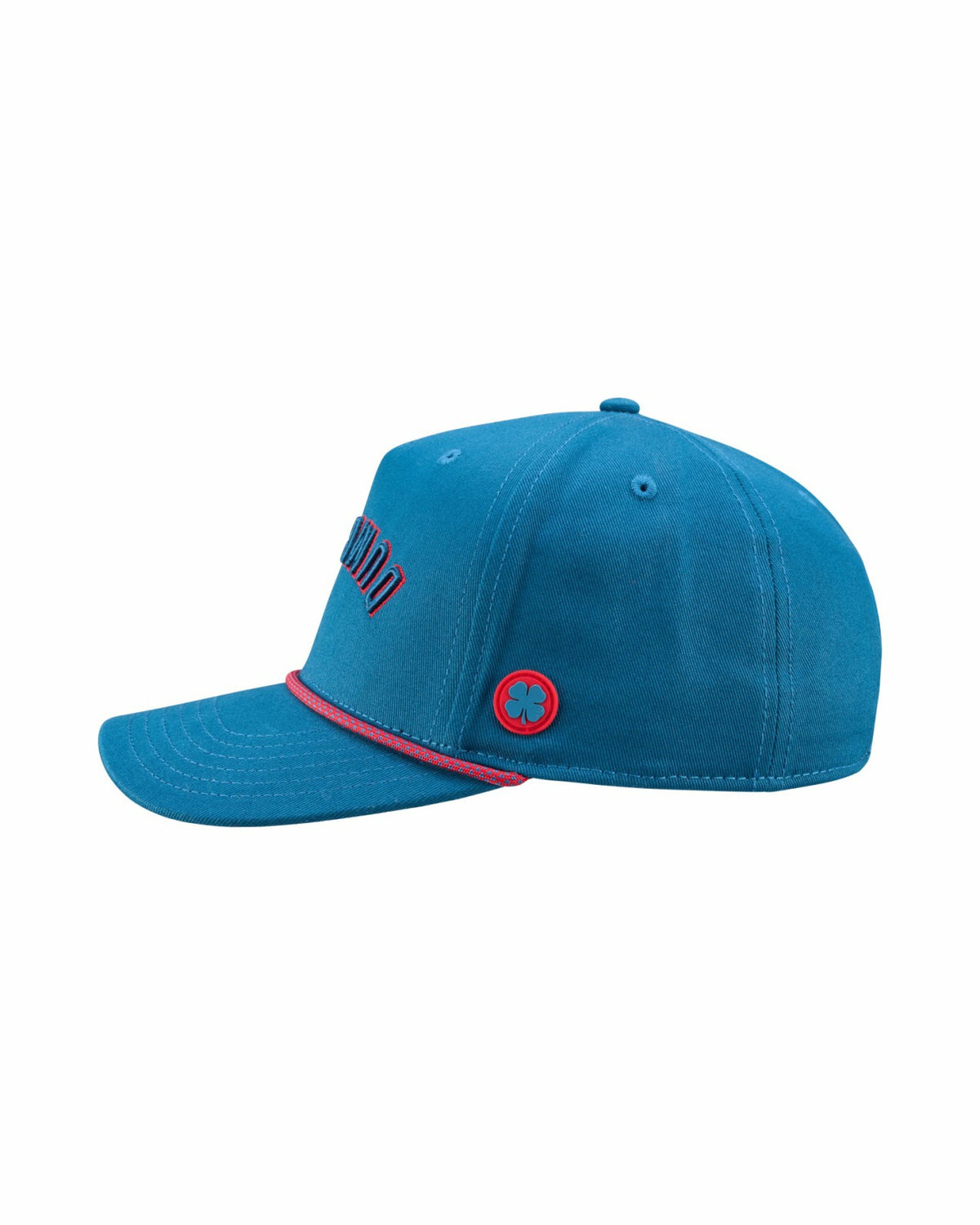 Trendy Vintage-Inspired Blue Hat with Red Rope Brim
