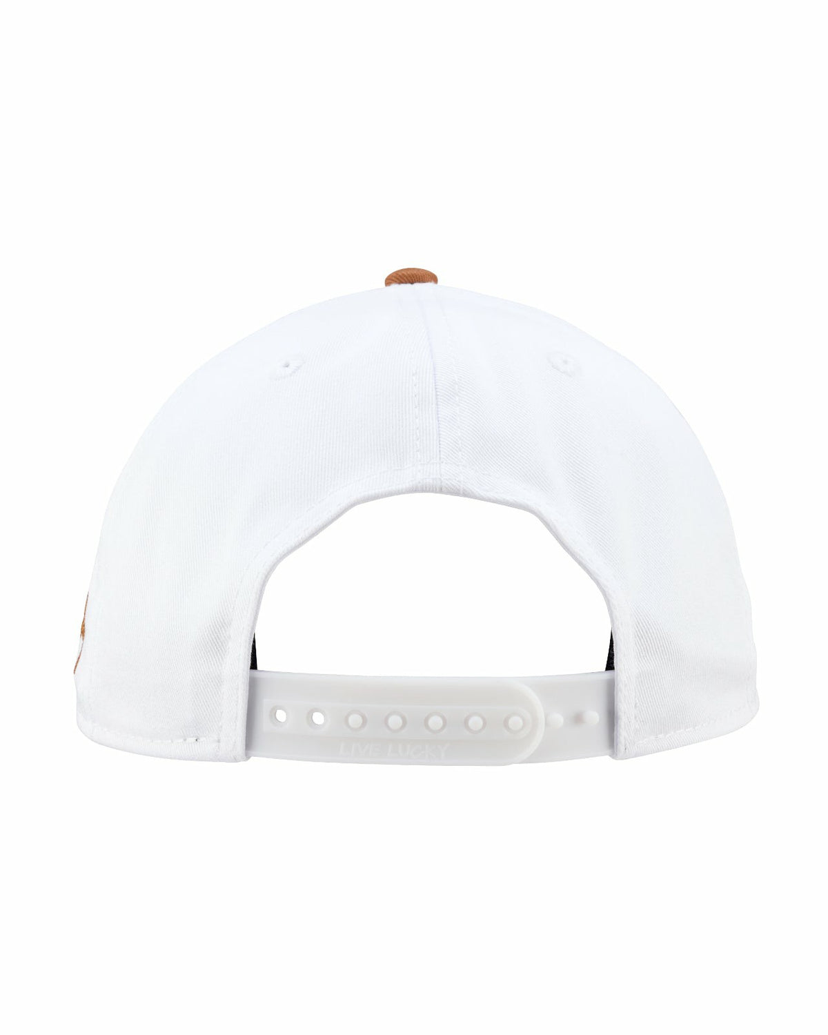 Vintage-Inspired White Hat with Brown Brim