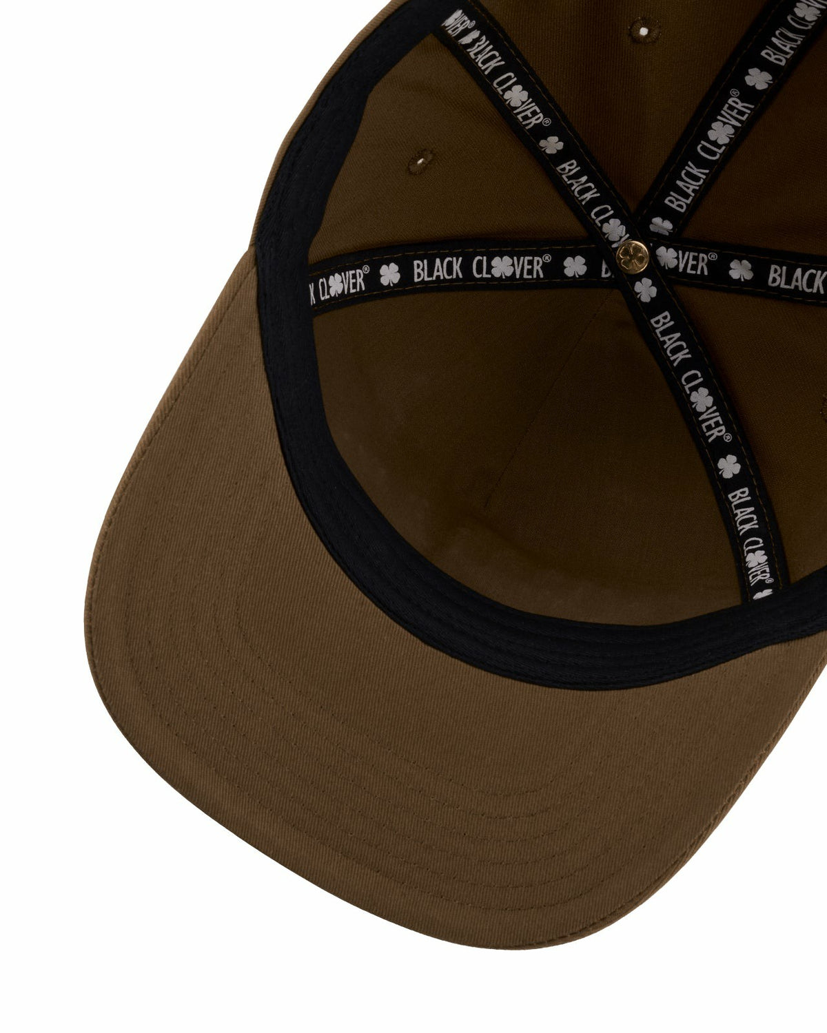 Trendy Vintage-Inspired Brown Hat with Live Lucky Logo