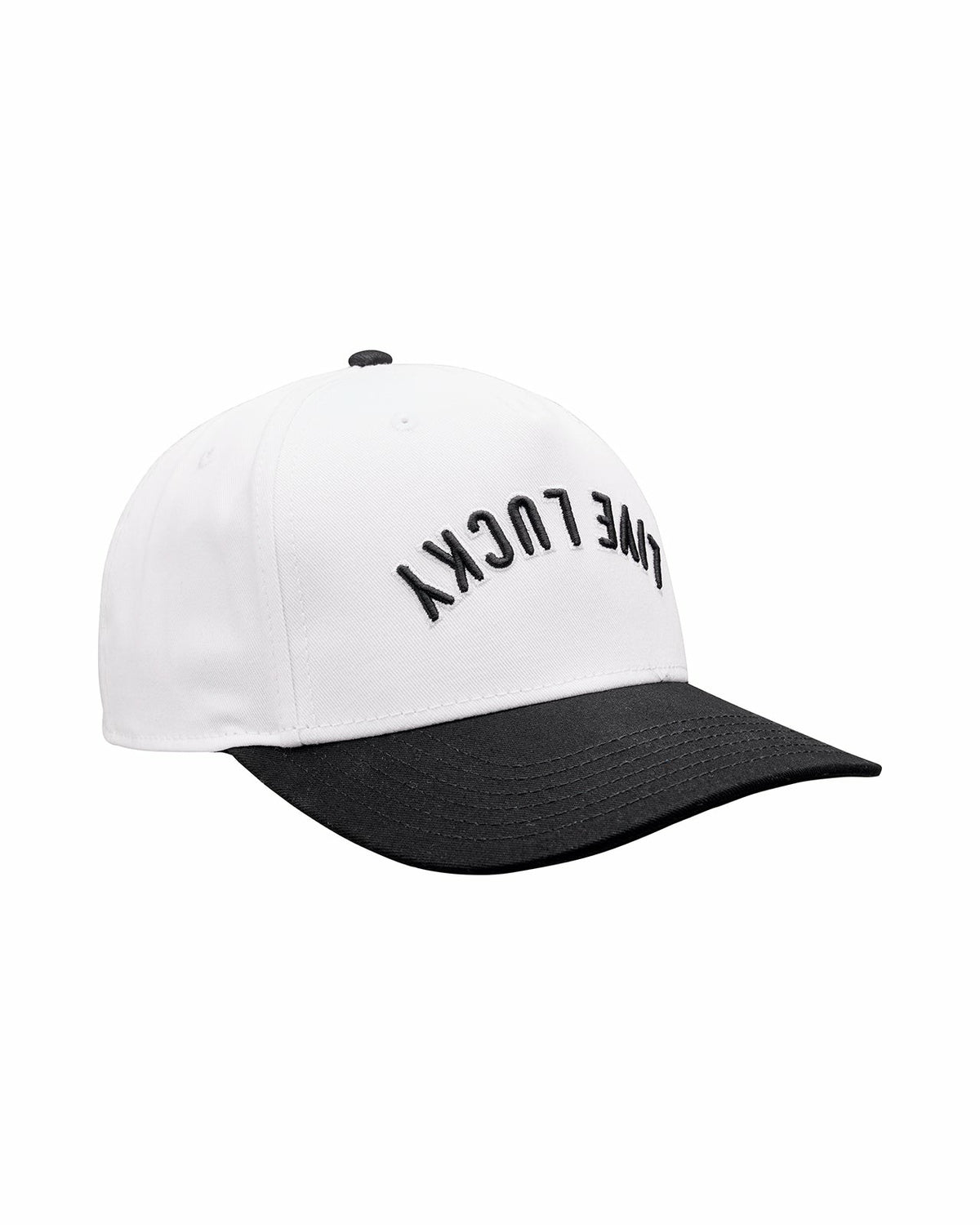 Trendy Vintage-Inspired White Hat with Black Brim