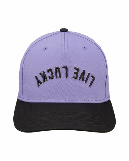 Trendy Vintage-Inspired Purple Hat with Black Brim