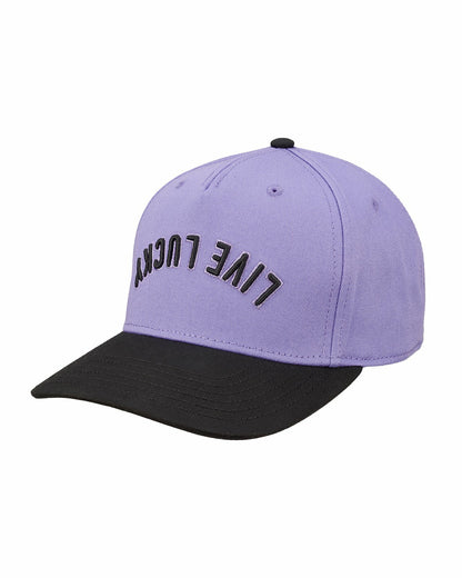 Trendy Vintage-Inspired Purple Hat with Black Brim