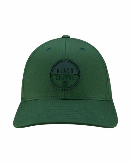 Dark Green Adjustable Golf Hat with Black Clover Logo