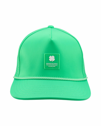 Trendy Unisex Green Summer Rope Snapback Hat with Clover Patch