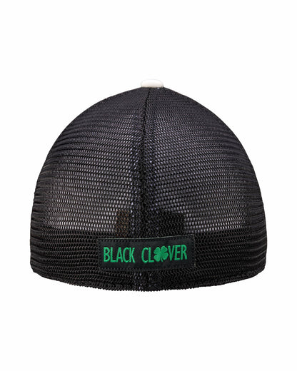 White and Green Mesh Golf Hat with St. Patrick's Day Clover