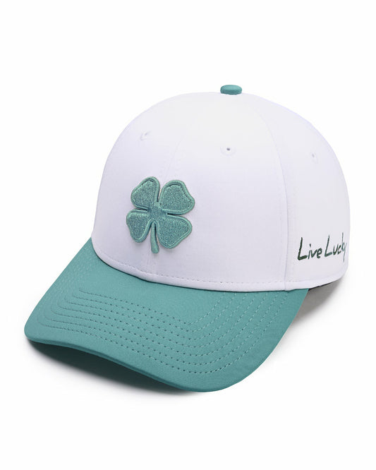 White and Green Premium Clover Hat for Golf and Lifestyle