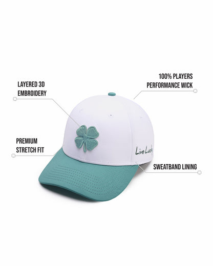White and Green Premium Clover Hat for Golf and Lifestyle