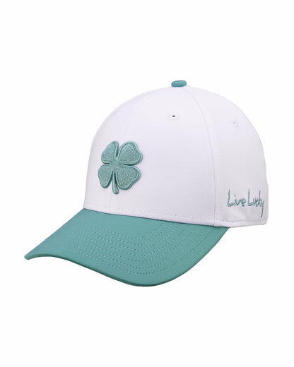 White and Green Premium Clover Hat for Golf and Lifestyle