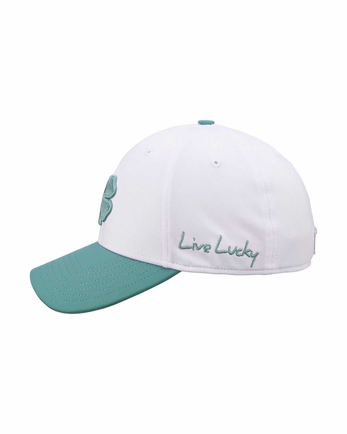 White and Green Premium Clover Hat for Golf and Lifestyle