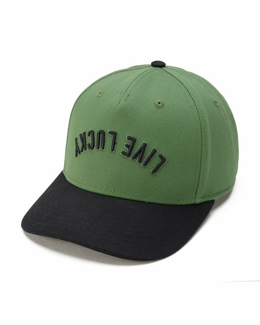 Trendy Vintage-Inspired Green Hat with Black Brim