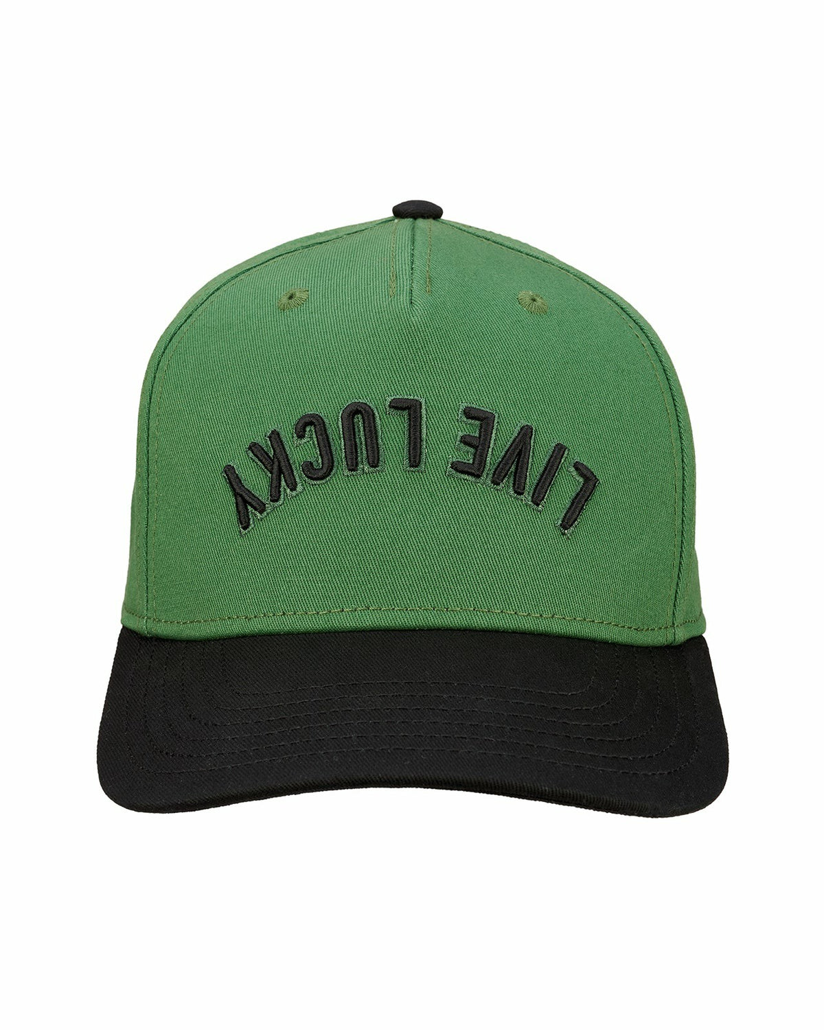 Trendy Vintage-Inspired Green Hat with Black Brim