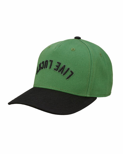 Trendy Vintage-Inspired Green Hat with Black Brim
