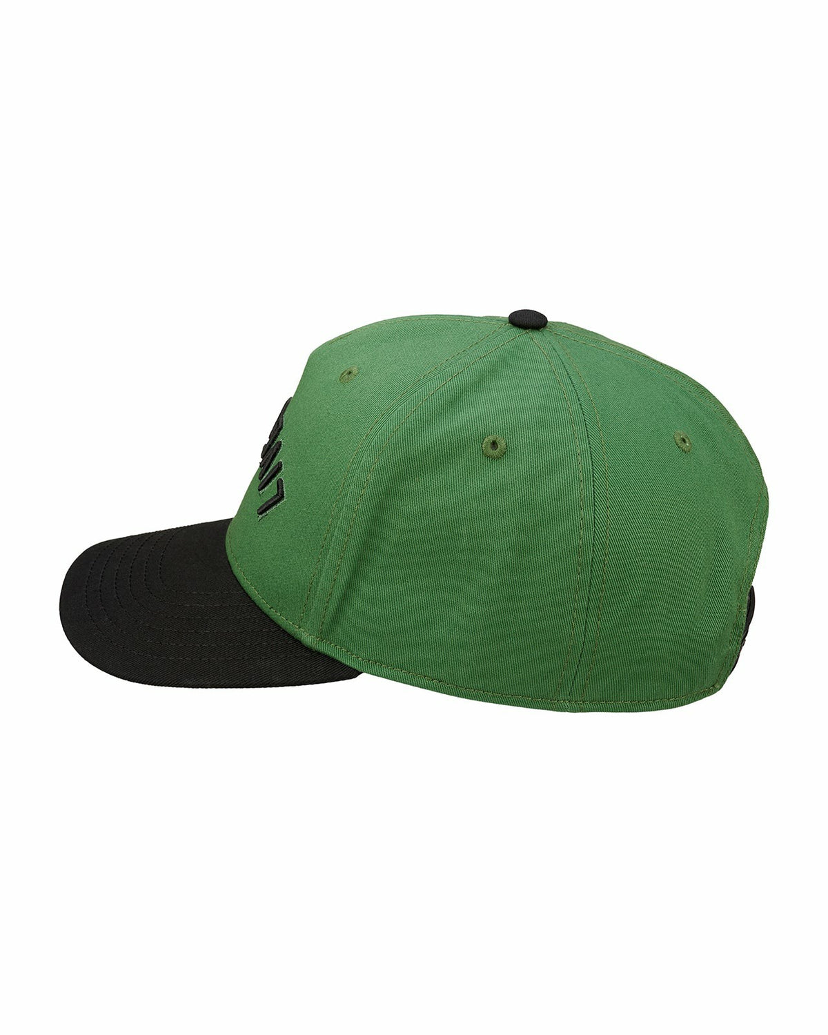 Trendy Vintage-Inspired Green Hat with Black Brim