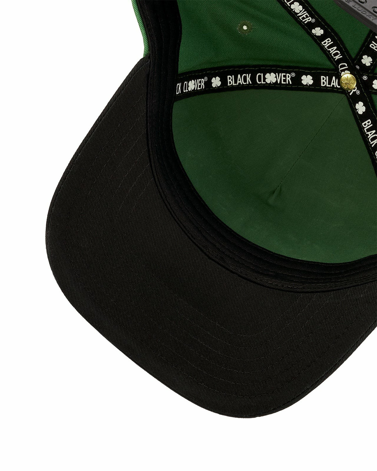 Trendy Vintage-Inspired Green Hat with Black Brim