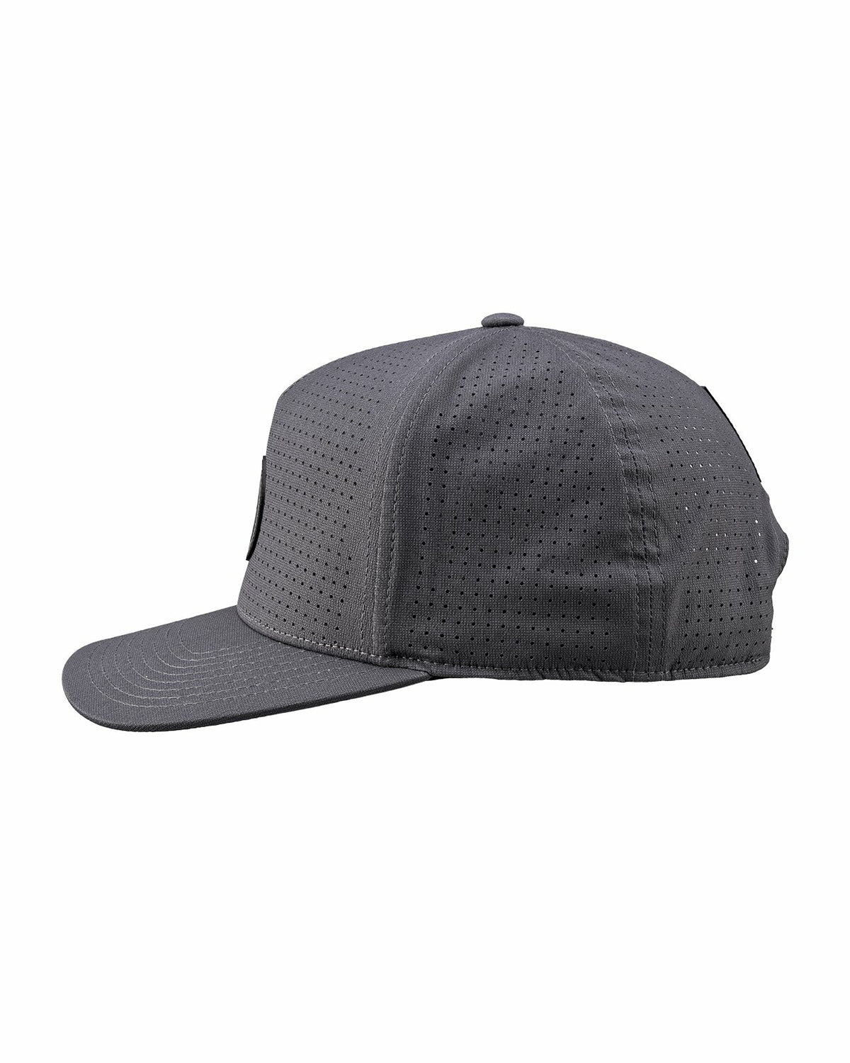 Dark Grey Perforated Flatbrim Hat with Silver Clover