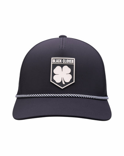 Breathable Black Golf Hat with Rope and Patch