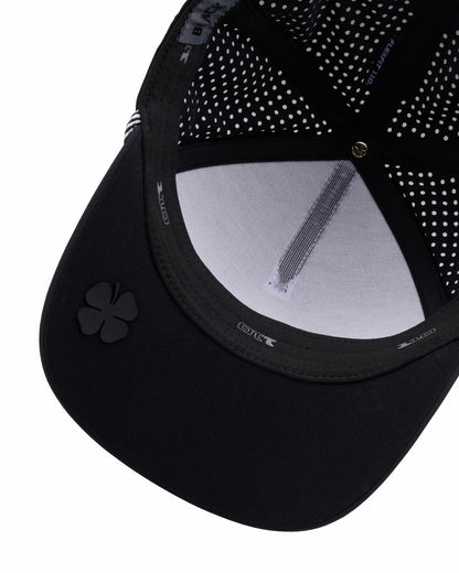 Breathable Black Golf Hat with Rope and Patch