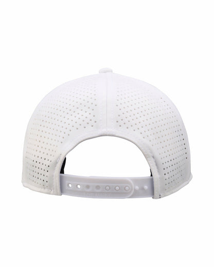 Perforated White Golf Hat with Chrome Clover and Rope