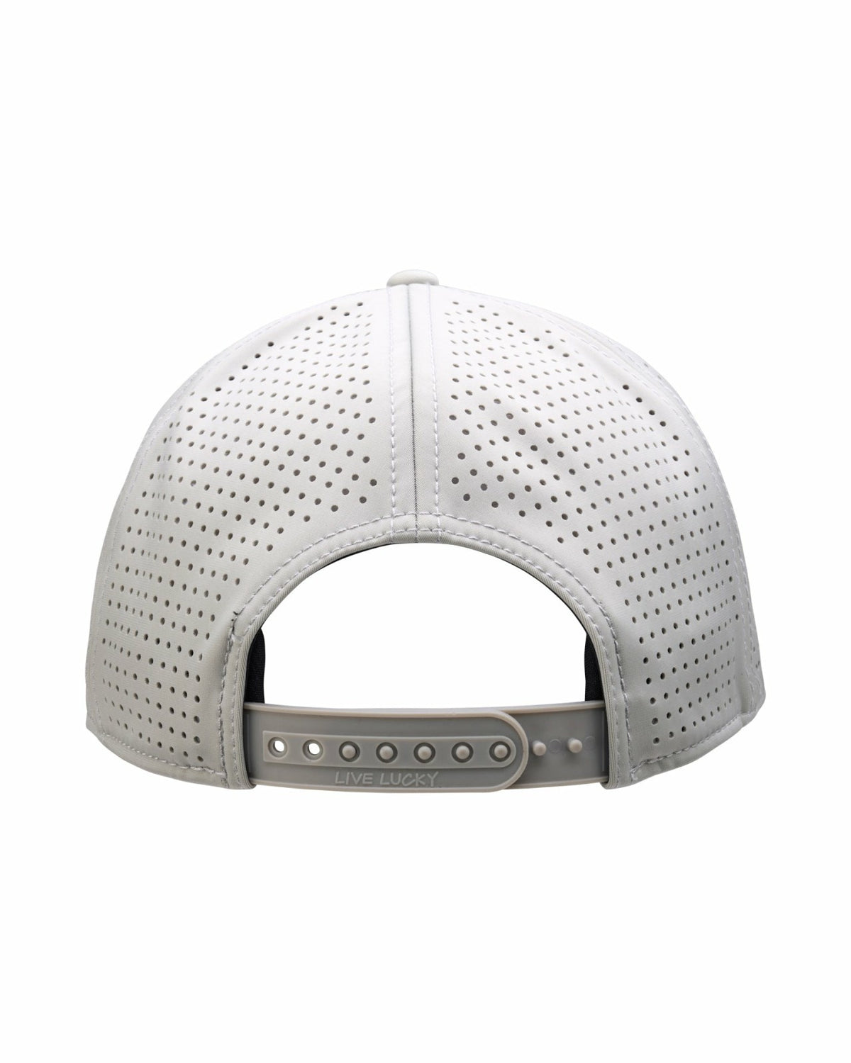 Perforated Grey Golf Hat with Chrome Clover and Rope