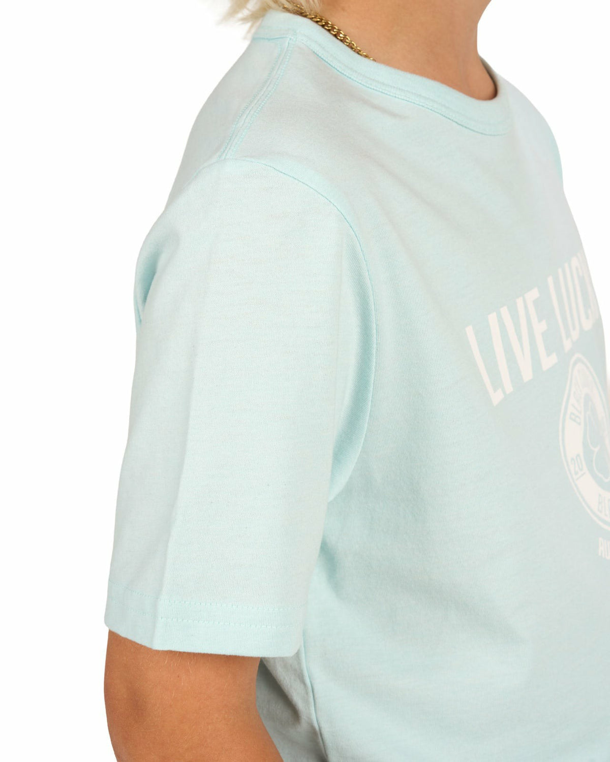 Super Soft Kid's Mint Green Graphic Tee with Live Lucky logo