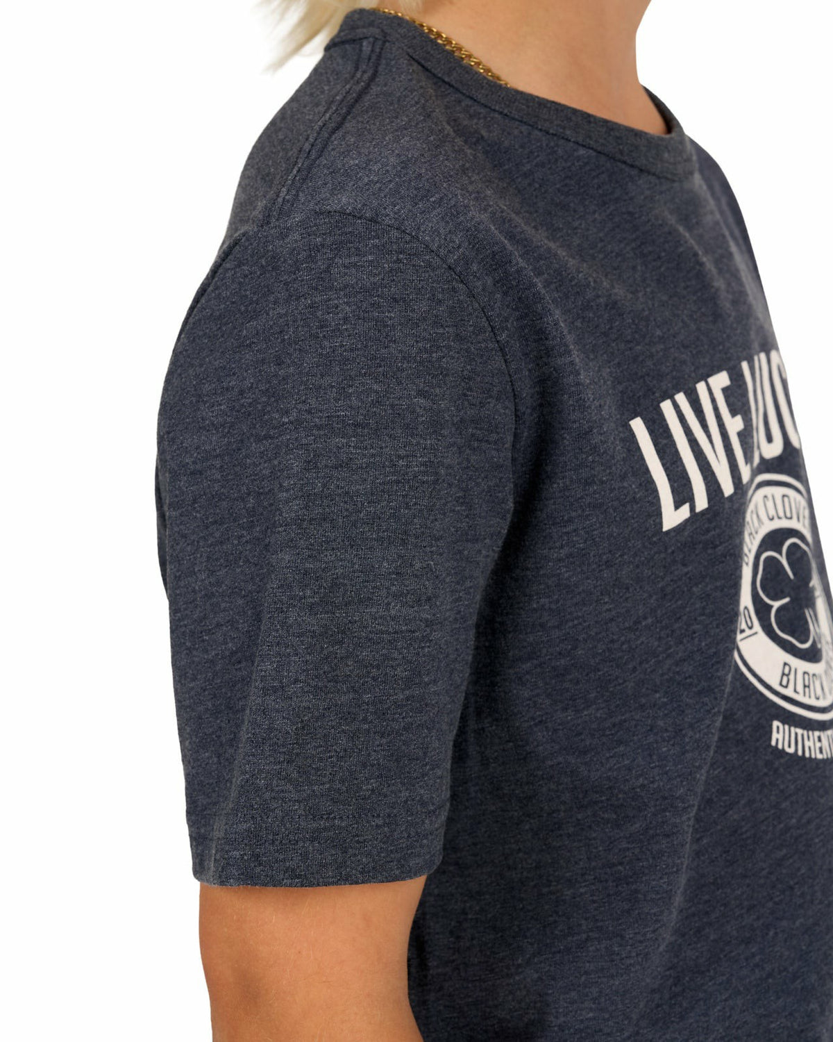 Super Soft Kid's Navy Blue Graphic Tee with Live Lucky logo