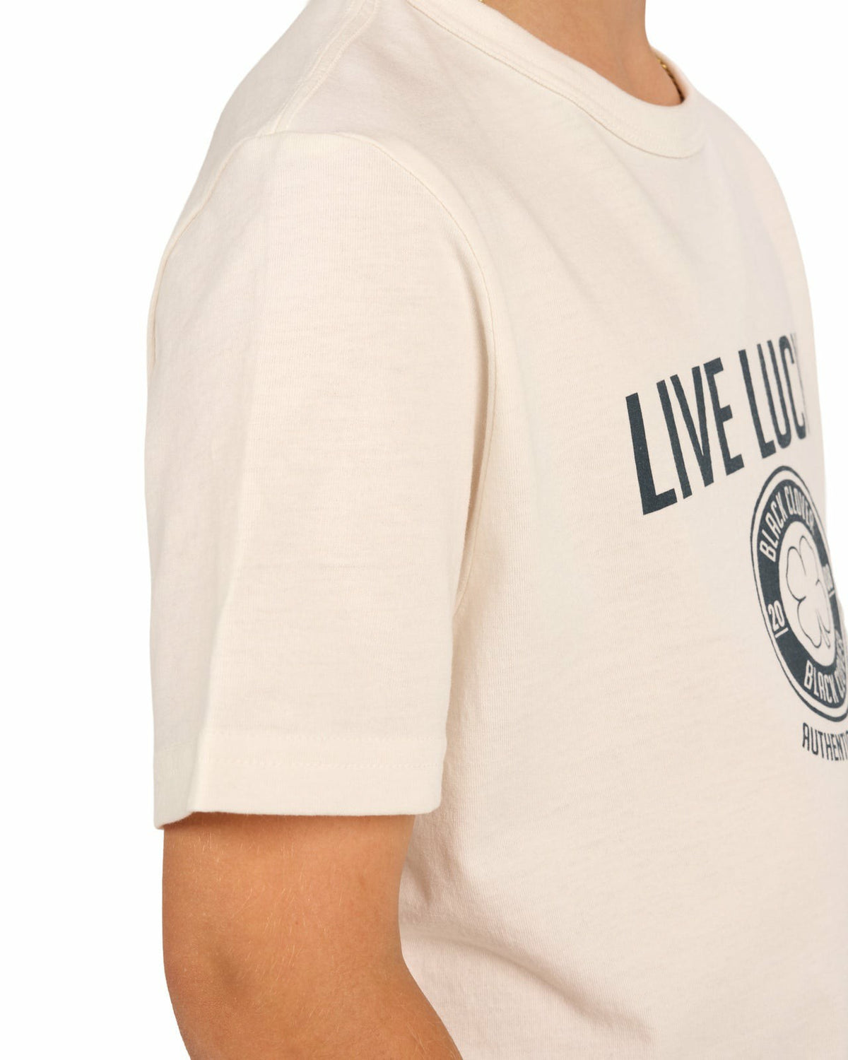 Super Soft Kid's Ivory Graphic Tee with Live Lucky logo