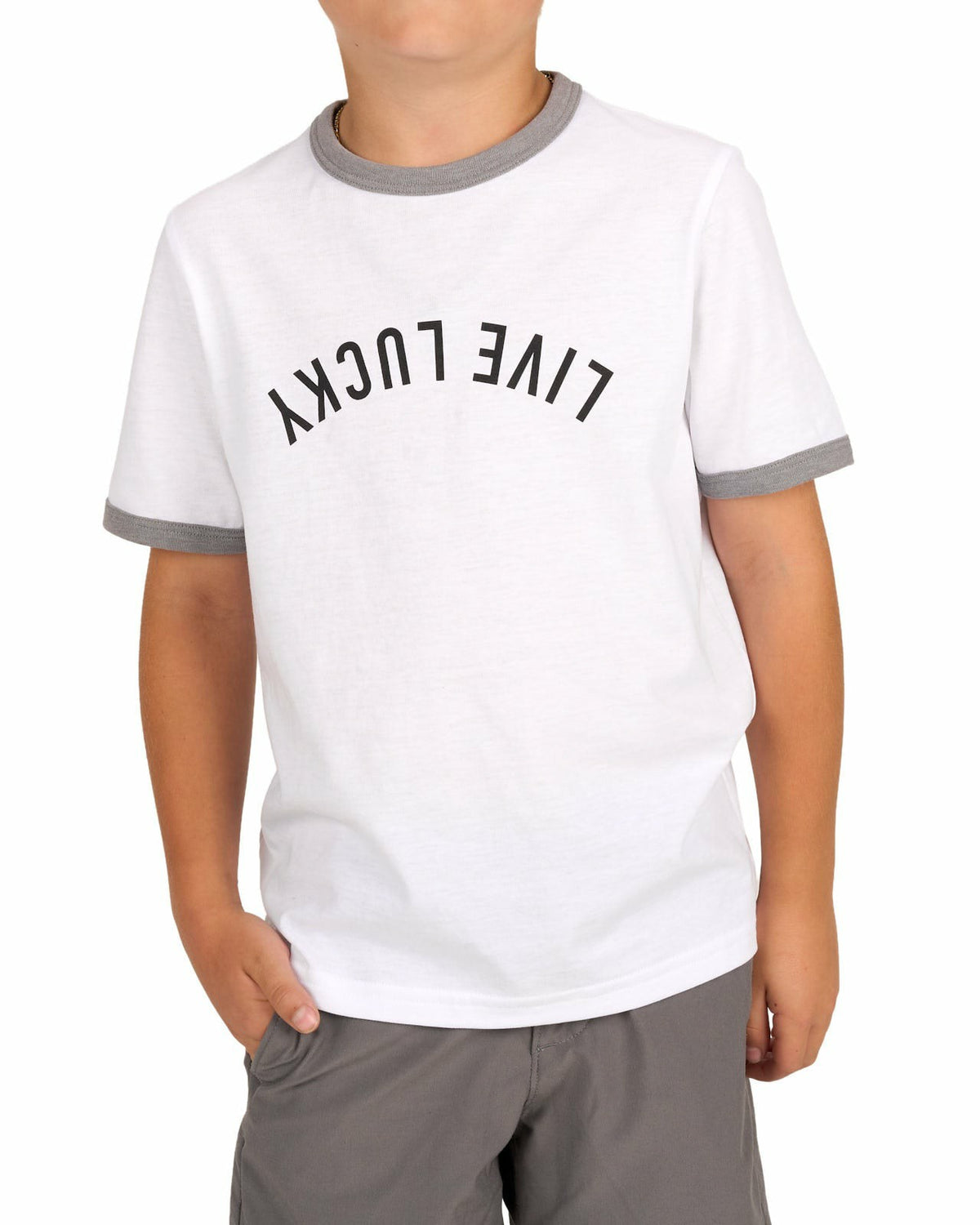 Super Soft Kids' White Graphic Tee for Golf or Play