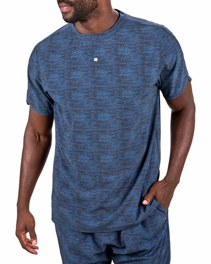 Men's Navy Athletic Fit Tee for Gym and Performance