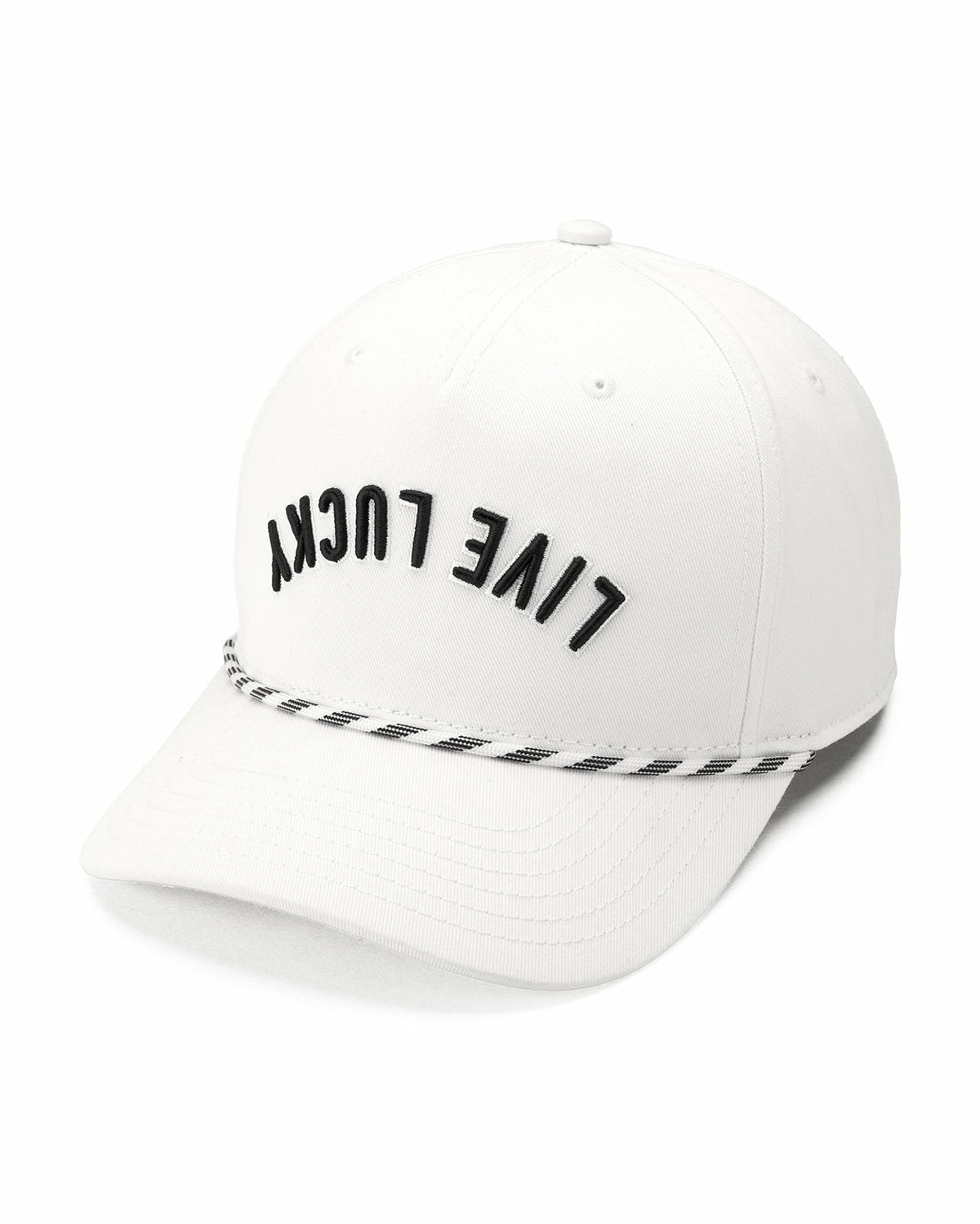 Trendy Vintage-Inspired White Hat with Rope Brim
