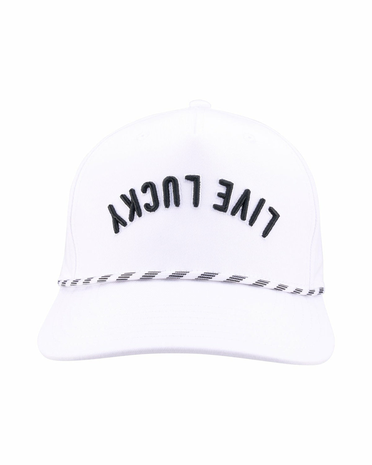 Trendy Vintage-Inspired White Hat with Rope Brim