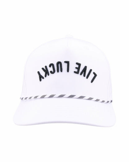 Trendy Vintage-Inspired White Hat with Rope Brim