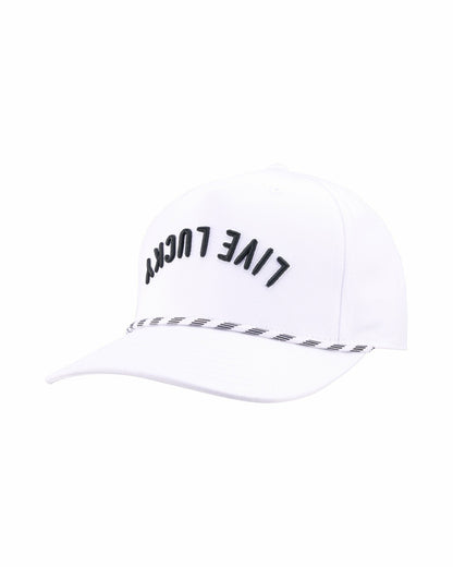 Trendy Vintage-Inspired White Hat with Rope Brim