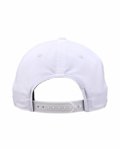 Unisex White Summer Rope Snapback Hat with Pink Clover Logo